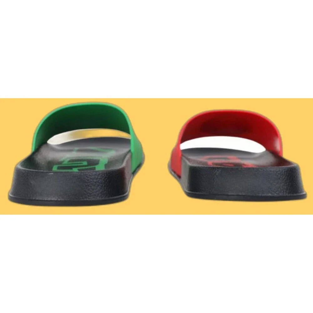 GroundUp Nintendo Super Mario & Luigi Boys Slide Sandals Shoes Black Size 4 NWT